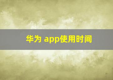 华为 app使用时间